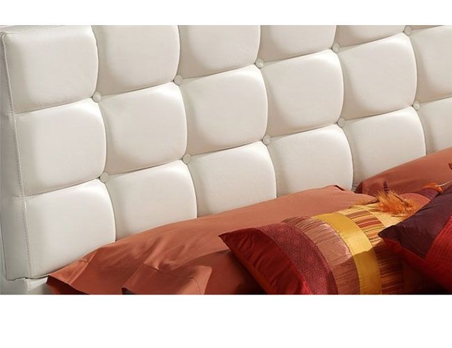 Unique Leather Design Bedroom Furniture with Padded Headboard - Click Image to Close