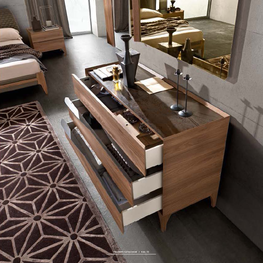 Made in Italy Leather Modern High End Furniture feat Wood Grain Lacquer - Click Image to Close