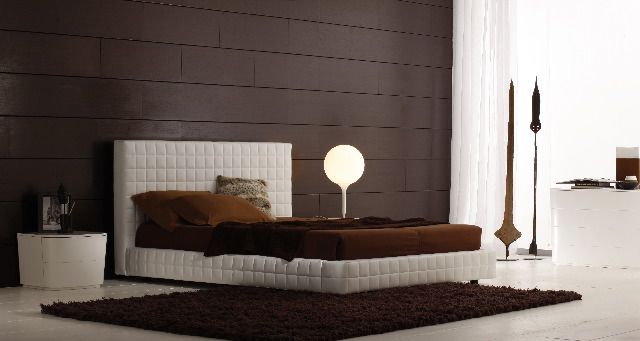 Made in Italy Leather Platform Bedroom Sets with Tufted Modern Bed - Click Image to Close