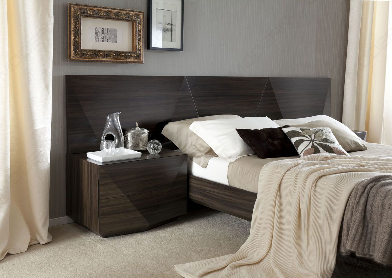 Made in Italy Wood Luxury Bedroom Furniture Sets with Long Headboard - Click Image to Close