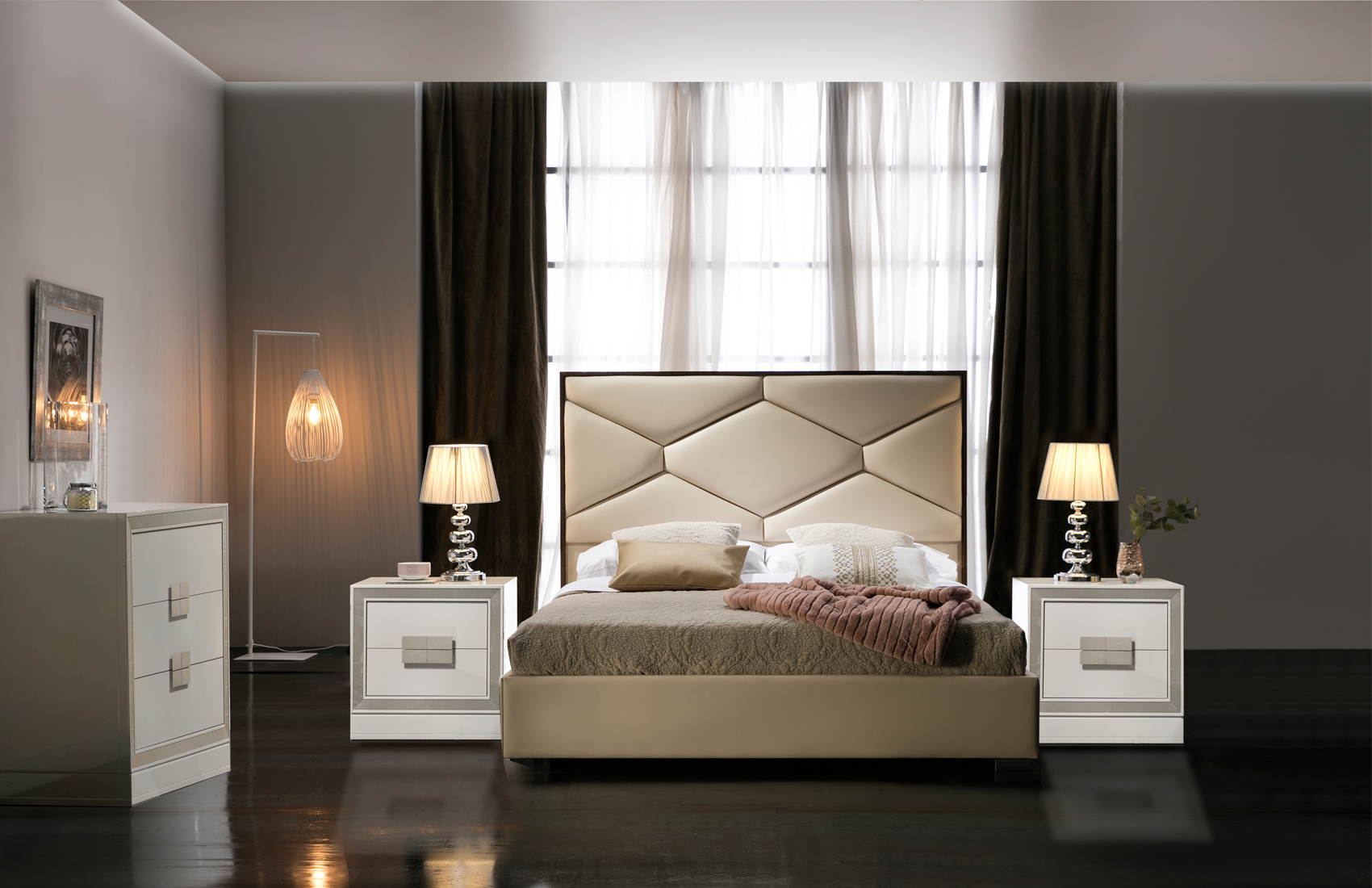 Leather Headboard High End Bedroom Furniture - Click Image to Close