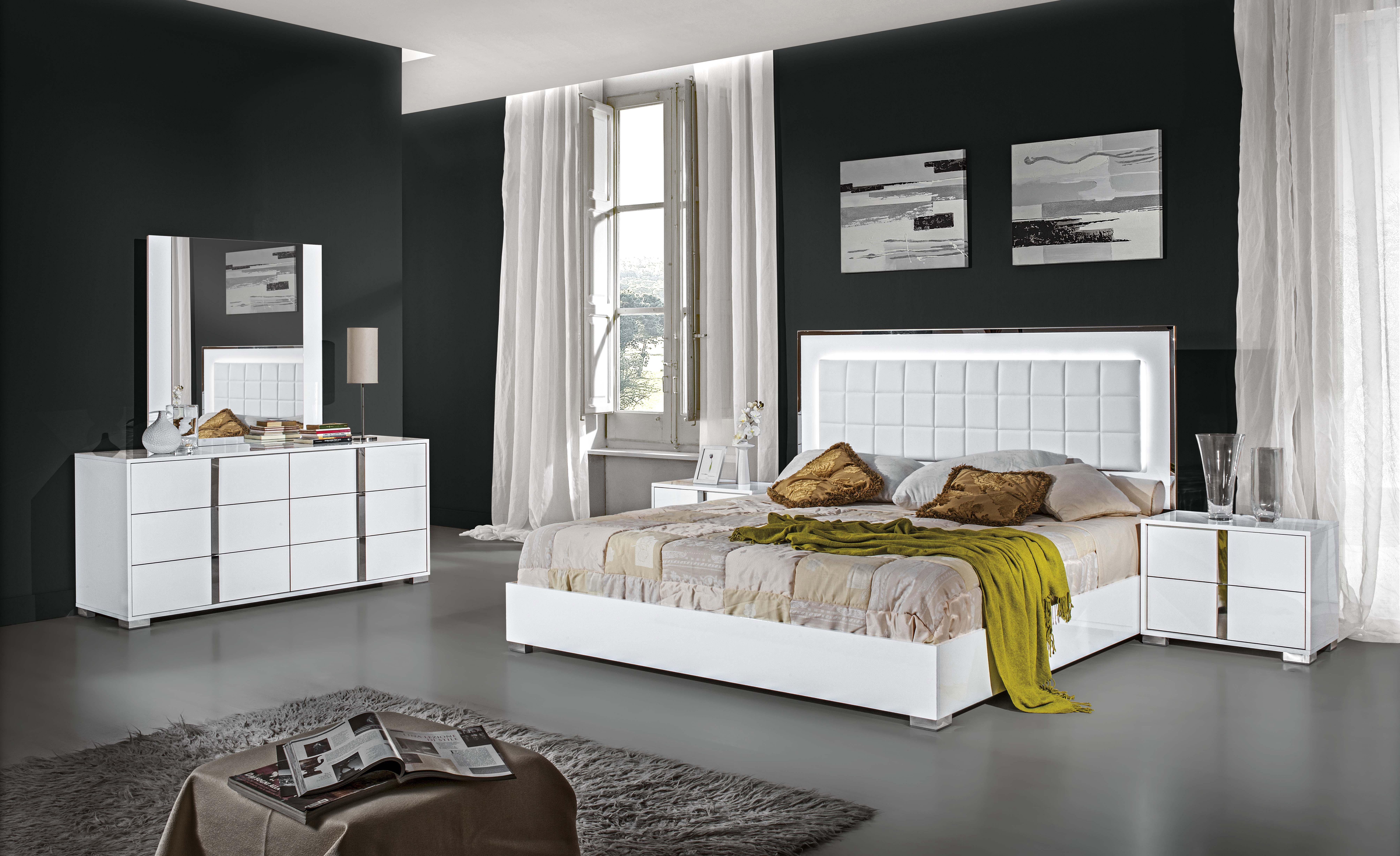 Made in Italy Wood High End Bedroom Furniture feat Light ...