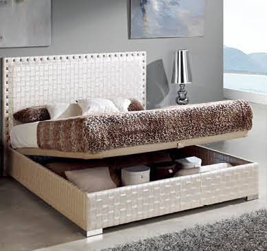 Made in Spain Leather Contemporary Platform Bedroom Sets with Extra Storage - Click Image to Close