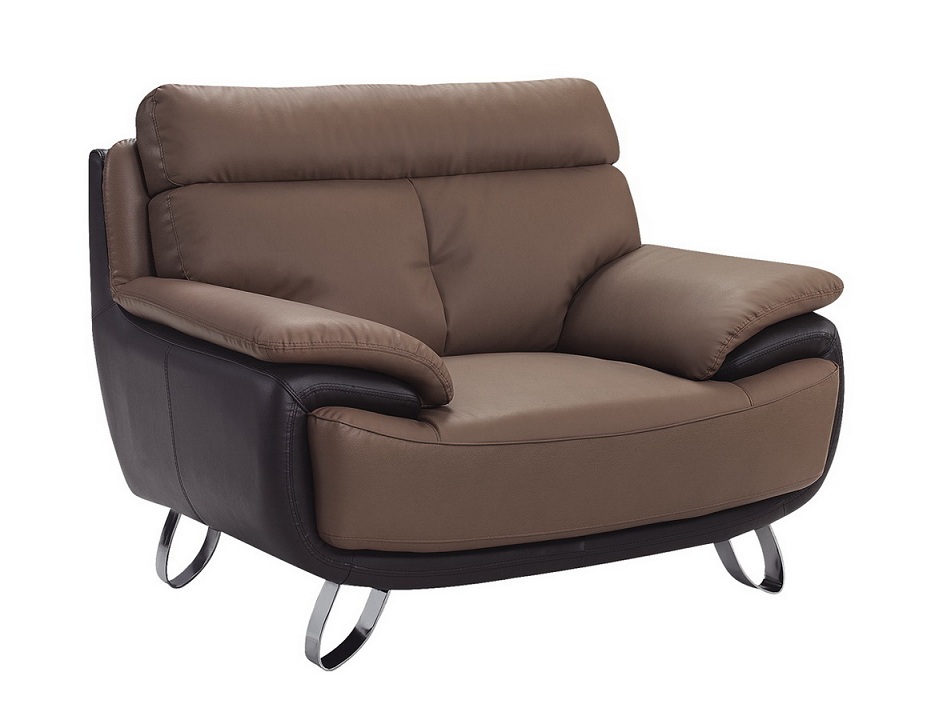Contemporary Tan / Brown Bonded Leather Living Room Chair Prime Classic