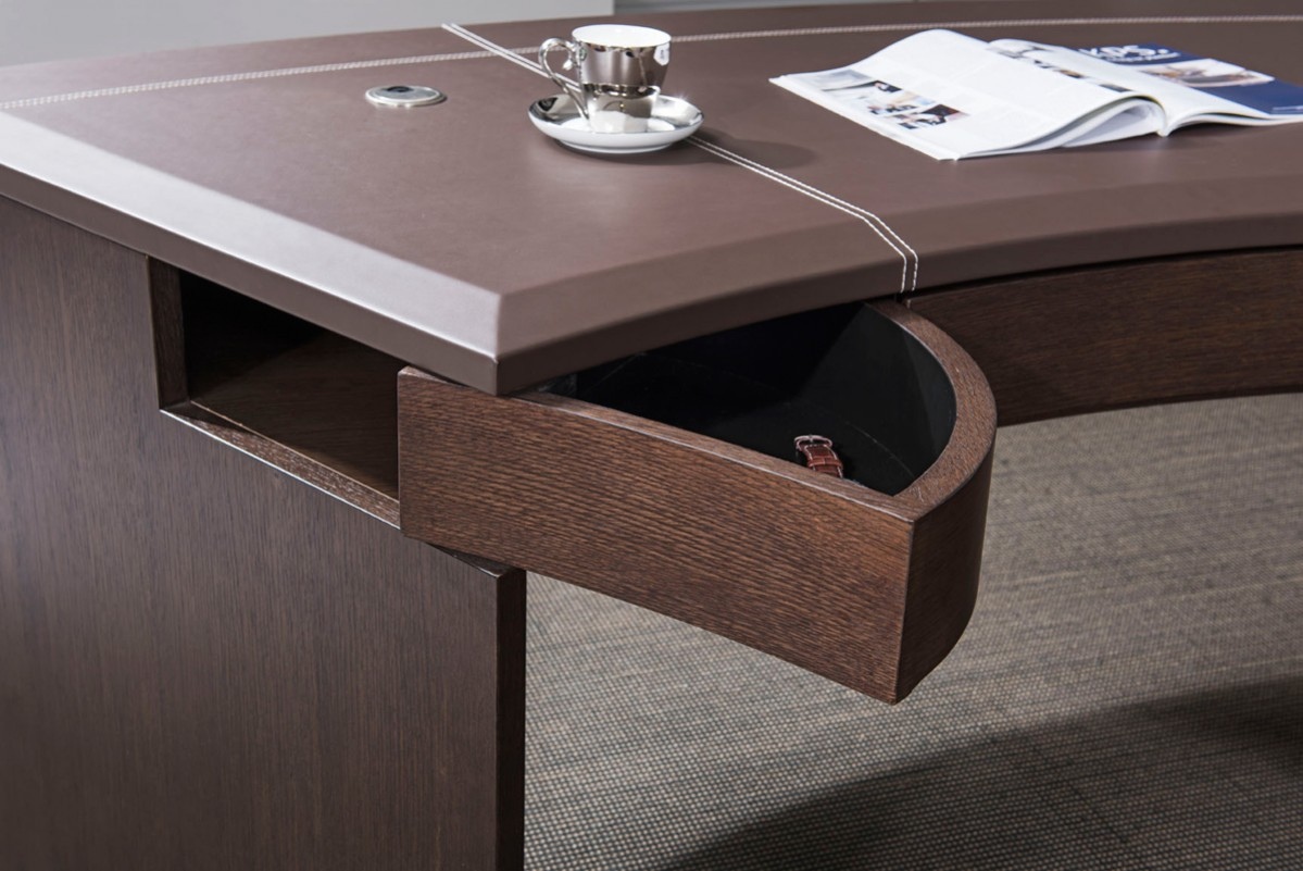 Modern Executive Office Desk With Cabinet In Oak Wood Houston Texas Modern Executive Office Desk With Cabinet In Oak Wood Houston Texas Vig Highland