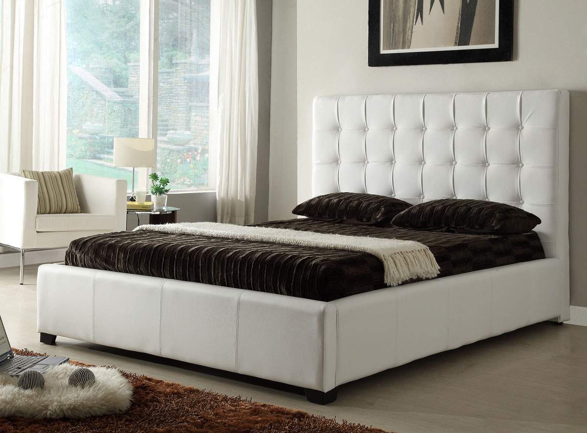 Stylish Leather Elite Platform Bed with Extra Storage