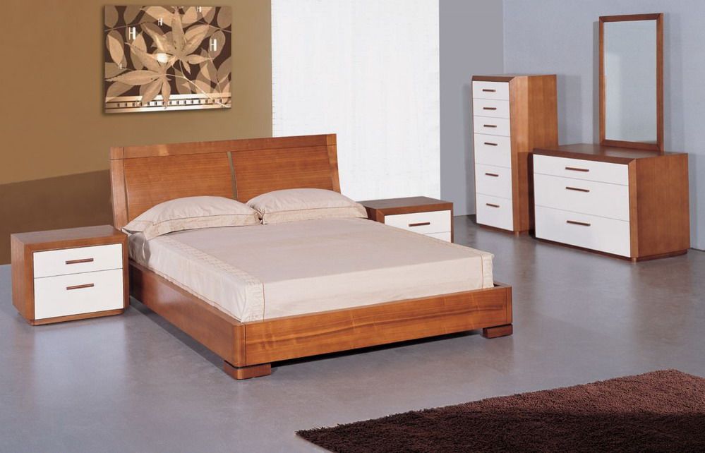 Stylish Wood Modern Platform Bed - Click Image to Close