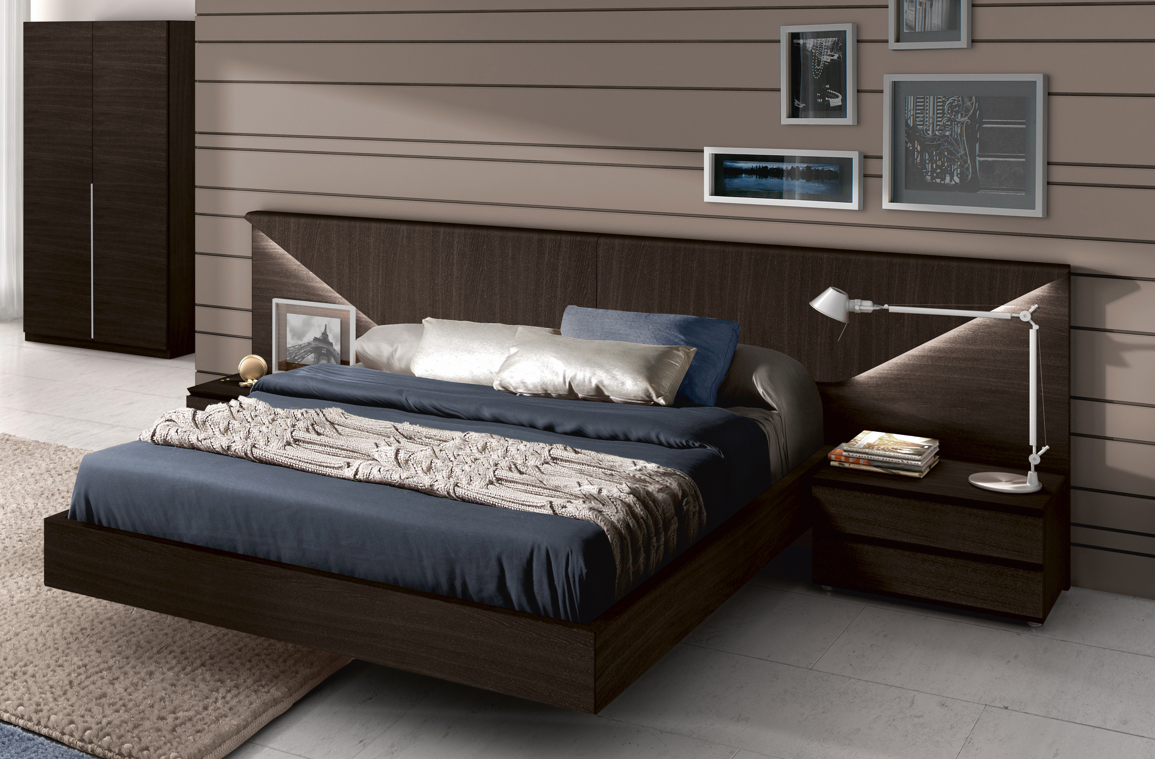 Made in Spain Wood Modern Platform Bed Indianapolis 