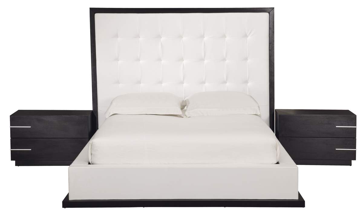 White Leather Platform Bed