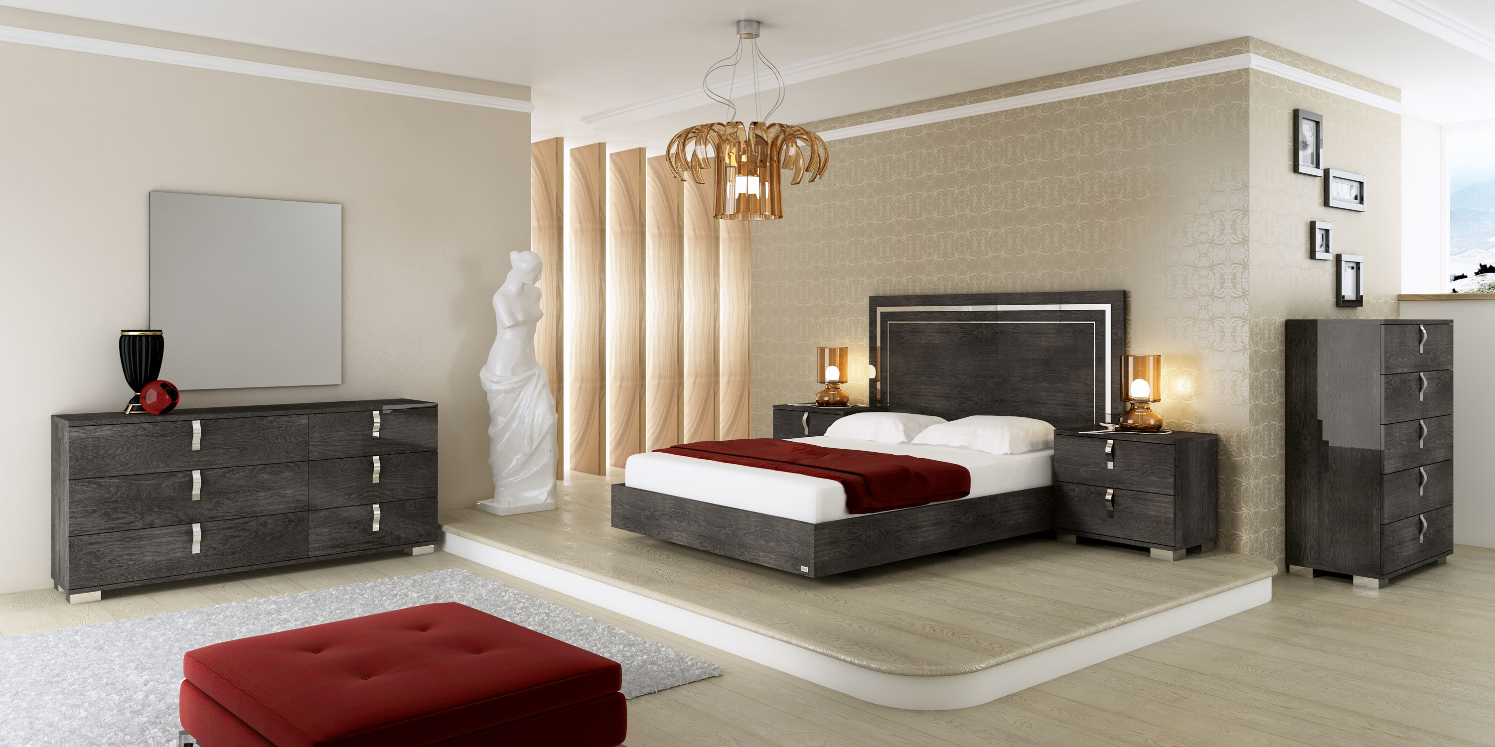 Lacquered Made in Italy Quality Luxury Platform Bed - Click Image to Close