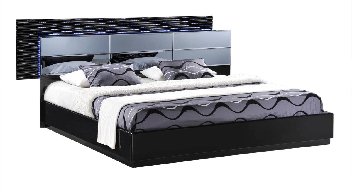 Lacquered Exclusive Quality Platform and Headboard Bed - Click Image to Close