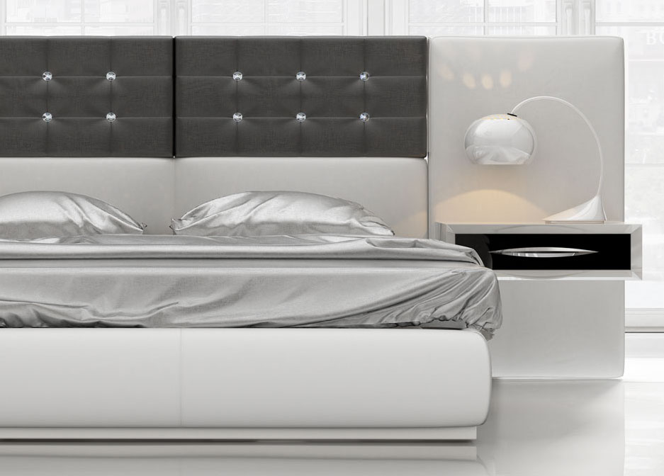 Overnice Leather Modern Platform Bed - Click Image to Close