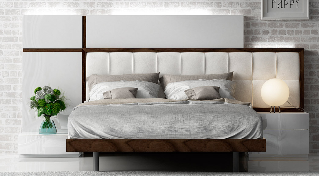 Unique Leather Modern Platform Bed - Click Image to Close