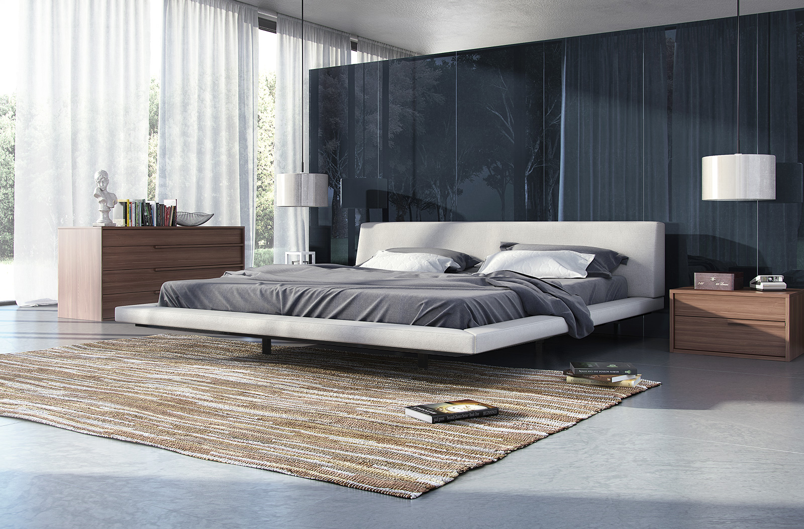 Fashionable Wood High End Platform Bed Fresno California MLJAN