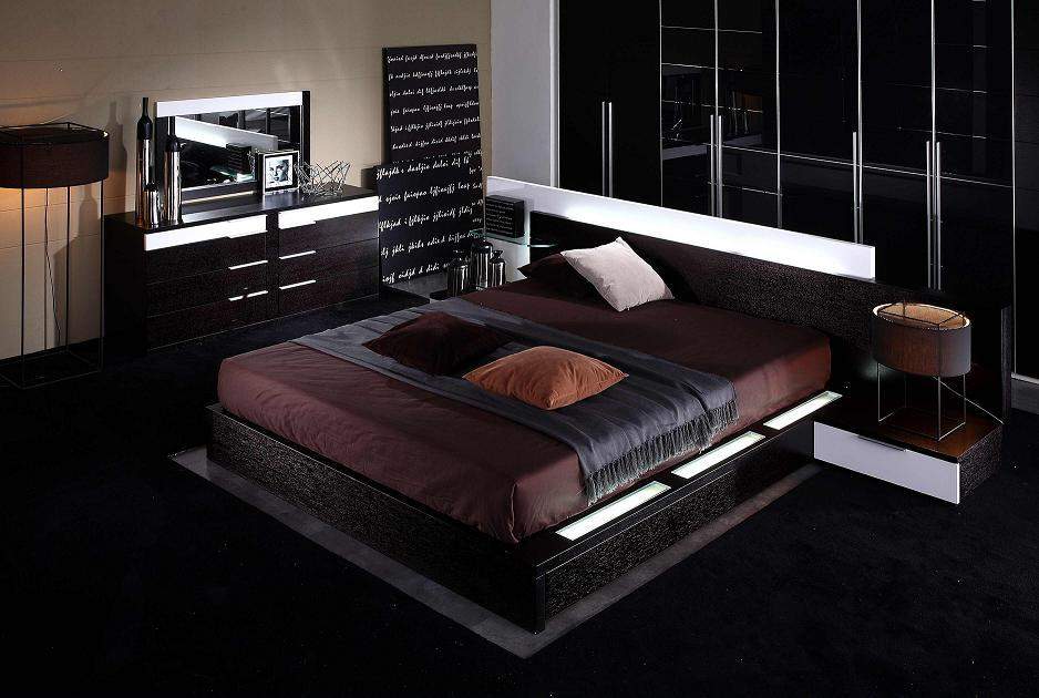 bed modern platform storage bedroom furniture gamma lift king contemporary air beds lights sets headboard nightstands italy wood stylish wenge
