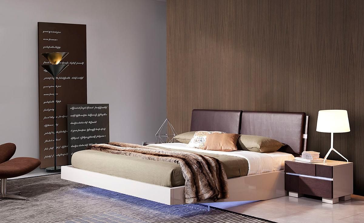 Fashionable Leather Luxury Platform Bed With Floating Effect - Modern Platform Beds Master Bedroom Furniture fashionable leather luxury platform bed with floating effect - modern platform beds master bedroom furniture