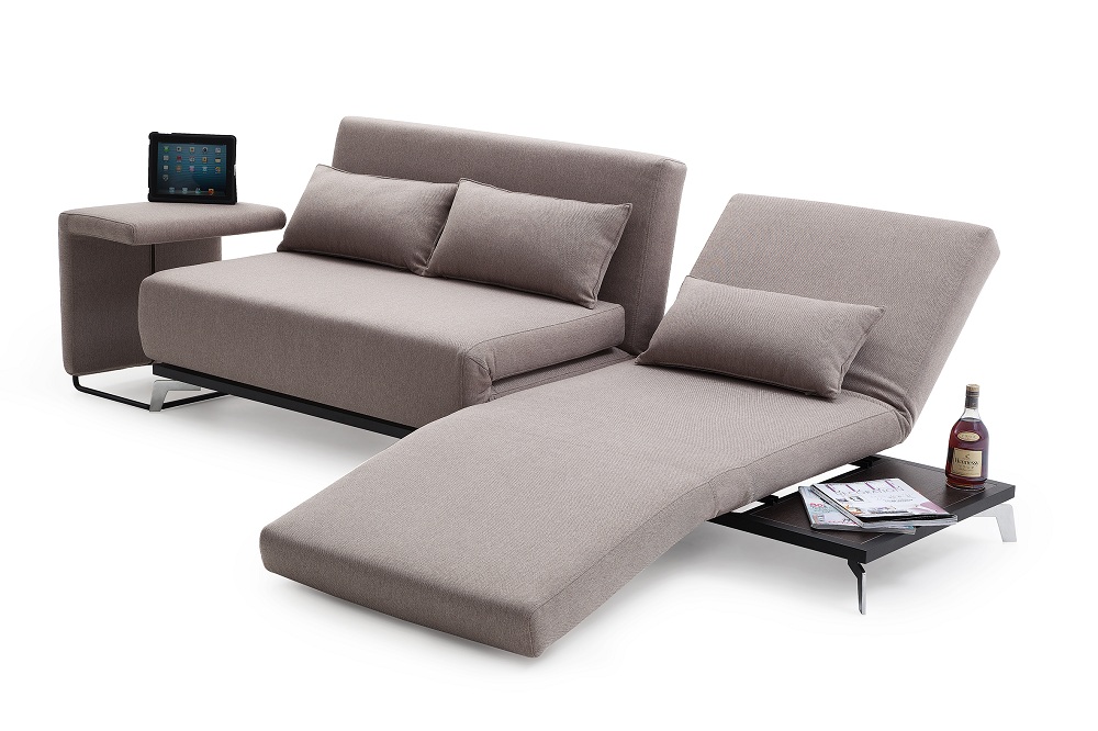 Truly Functional Fabric Convertible Pull Out Sofa Bed with Lounge ...