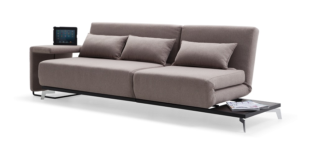 Truly Functional Fabric Convertible Pull Out Sofa Bed with Lounge - Click Image to Close