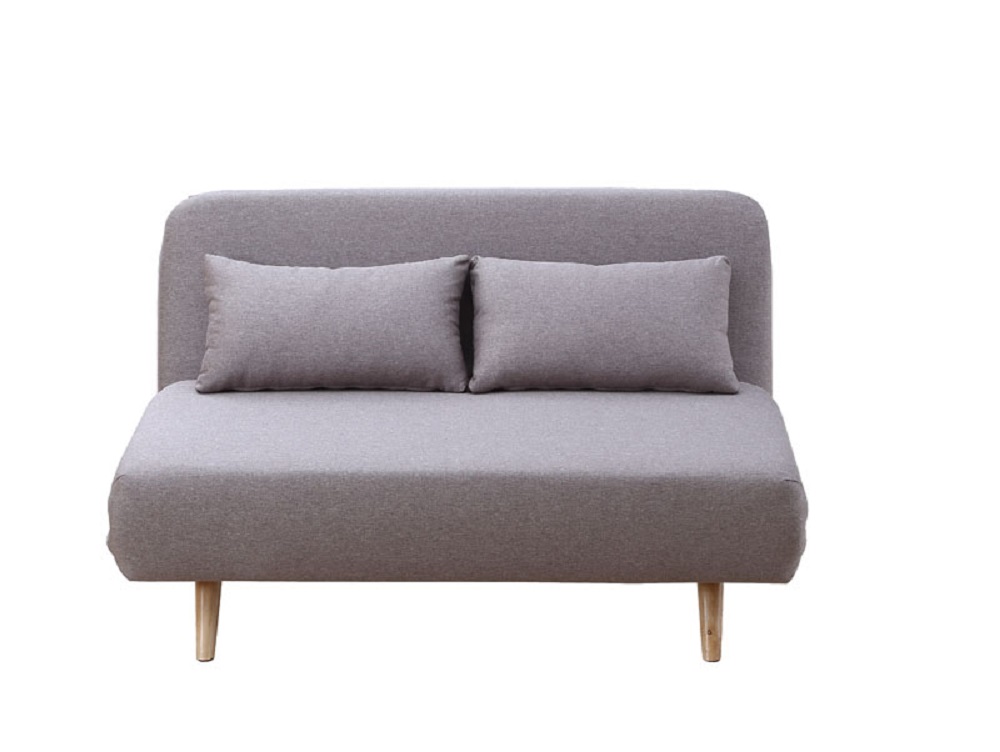 Unique Taupe Microfiber Sofa Sleeper with Lunge and Bed Features - Click Image to Close