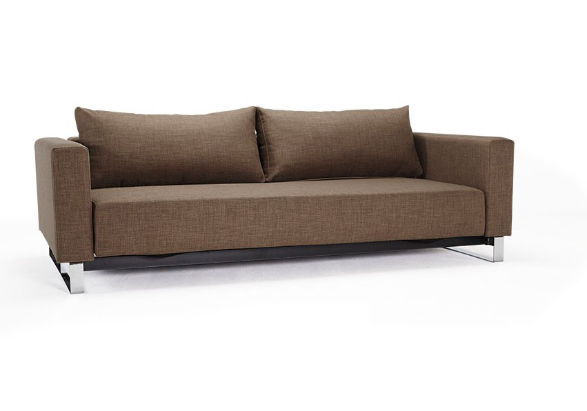 Begum Olive Upholstered Sofa Bed with Durable Chrome Legs - Click Image to Close