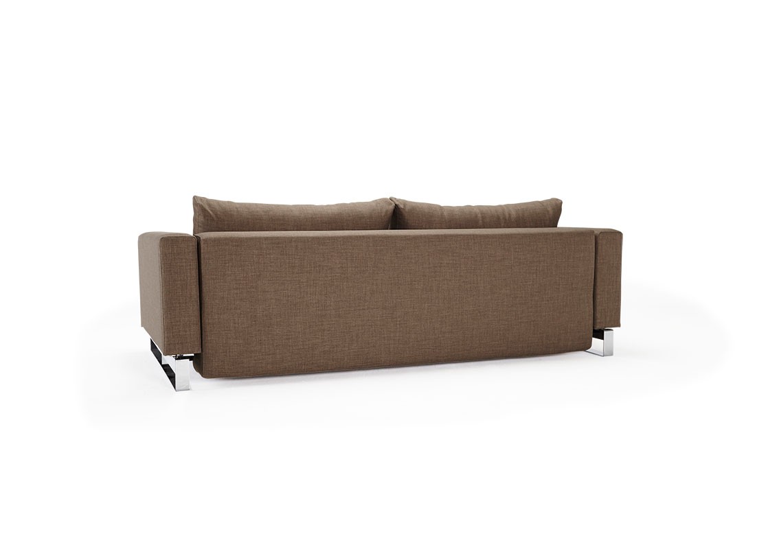 Begum Olive Upholstered Sofa Bed with Durable Chrome Legs - Click Image to Close