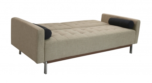 Beige or Grey Contemporary Tufted Fabric Sofa Bed - Click Image to Close