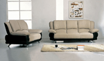 Home page. Modern leather sofa and chair