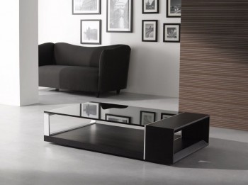 Clear Glass Top Contemporary Coffee Table