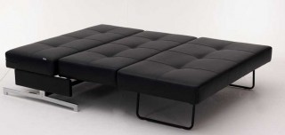 Leather Textile Contemporary Sofa Bed with Steel Frame