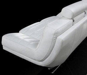 Viper White Leather Sofa Set with Adjustable Headrests