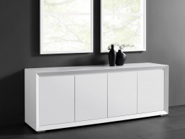 Modern 4 Doors High Gloss White Buffet for Living Room