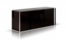 Contemporary Ebony Lacquer Buffet with Four Doors