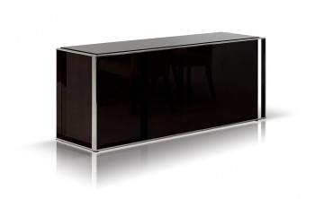 Contemporary Ebony Lacquer Buffet with Four Doors Contemporary Ebony Lacquer Buffet with Four Doors