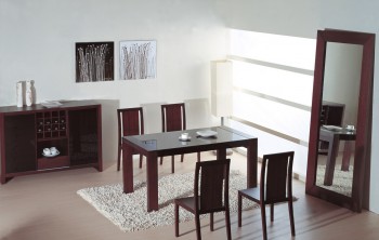 Graceful Wooden with Glass Top 5 pc Dinette Set