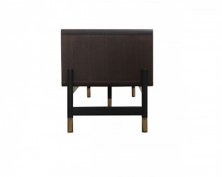 Elegant Walnut and Gold TV Stand