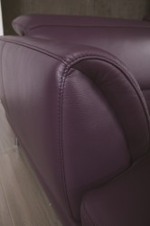 Top Grain Purple or Off White Sectional Sofa Tufted Seats
