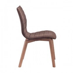 Solid Wood Dining Chair Upholstered in Graphite or Tobacco Fabric