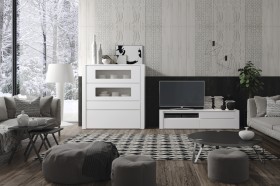 Elegant Matte White Wall Unit