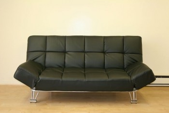 Venus Black Leatherette Sofa Bed with Color Options