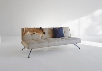 Khaki Sofa Bed Convertible with Chrome Legs Khaki Sofa Bed Convertible with Chrome Legs