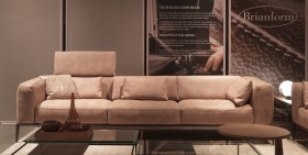 Two Pieced Italian Leather Sofa Set in Tan