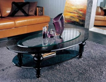 Ellipse Black Glass Coffee Table