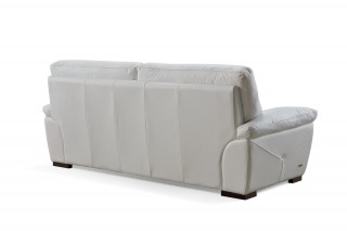 White Leather Sofa Set with Black Accents