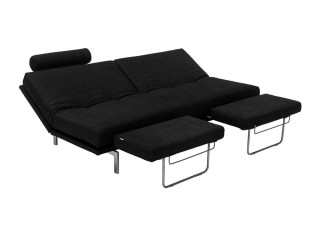 Contemporary Dark Grey Microfiber Sofa Bed