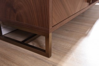 Walnut Wood Modern Media Console on Legs