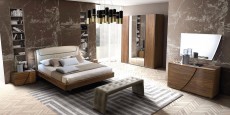 Made in Italy Leather Elite Design Furniture Set with Headboard Light Made in Italy Leather Elite Design Furniture Set with Headboard Light