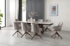 Contemporary Base Dining Table with Upholstered Matching Chairs