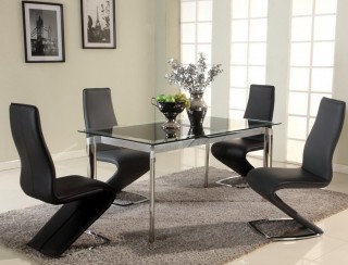 Extendable Glass Top Designer Modern Dining Room