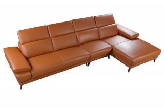 Exquisite Leather Sectional with Chaise