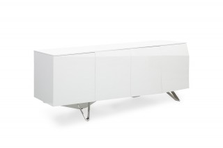 Modern White Buffet with Silver Legs